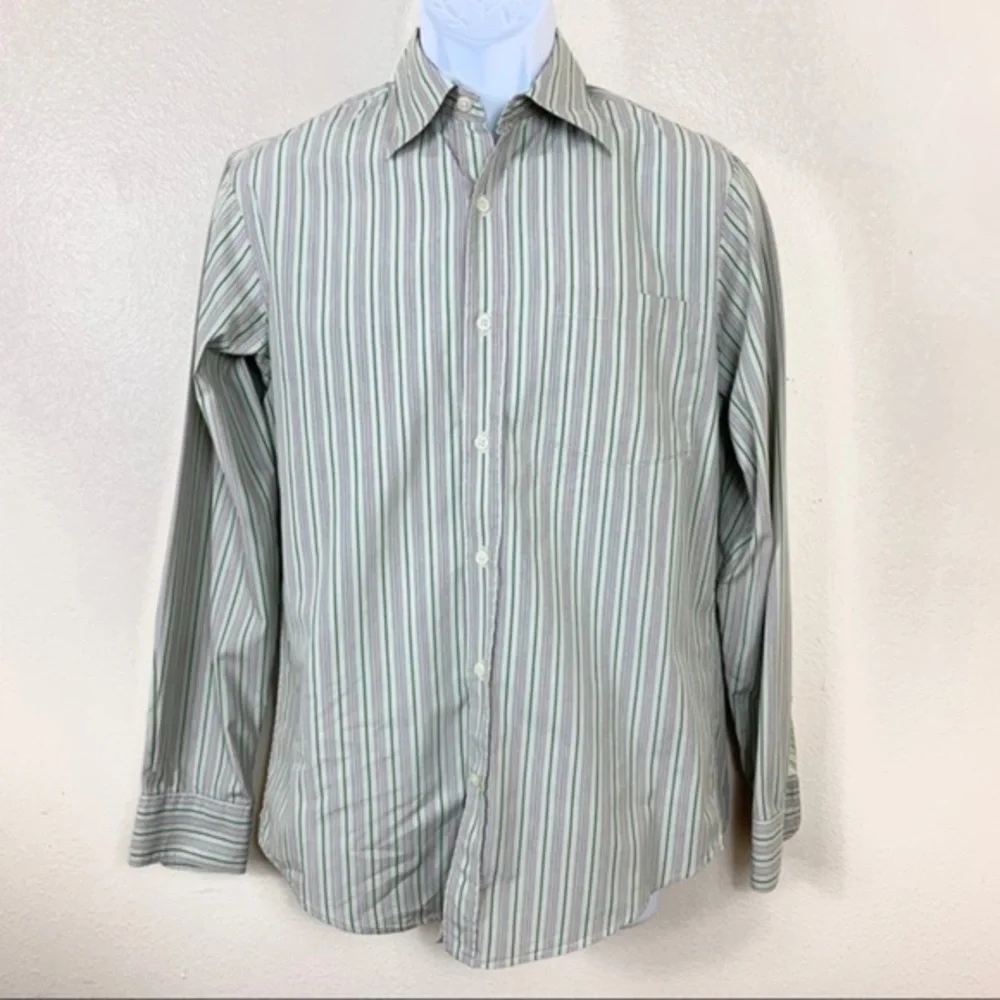 Banana Republic Men’s shirt Green striped Sz Small